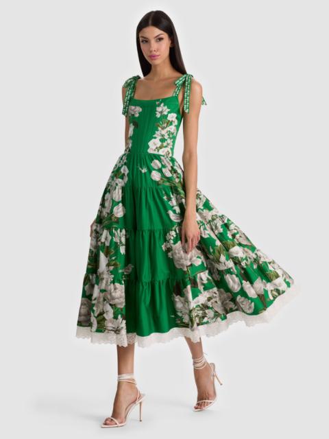 Alice + Olivia ROSALEE BUSTIER MIDI DRESS
