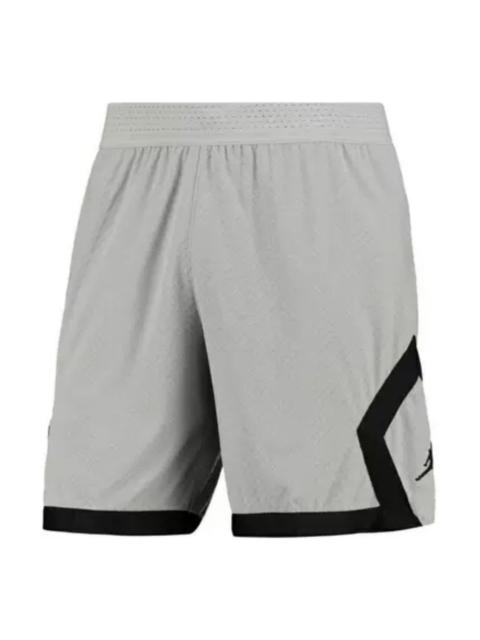 Jordan Men's Air Jordan Solid Color Pattern Logo Drawstring Elastic Waistband Straight Shorts Gray DJ7699-0