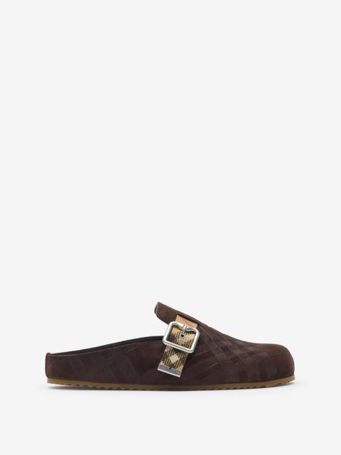 Burberry Check Suede Urchin Clogs