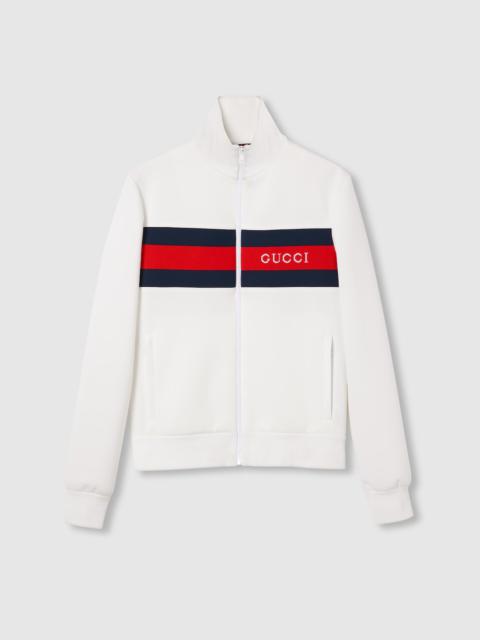 GUCCI Neoprene zipped jacket with Web