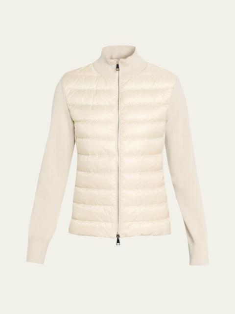 Moncler Combo Down Short Cardigan