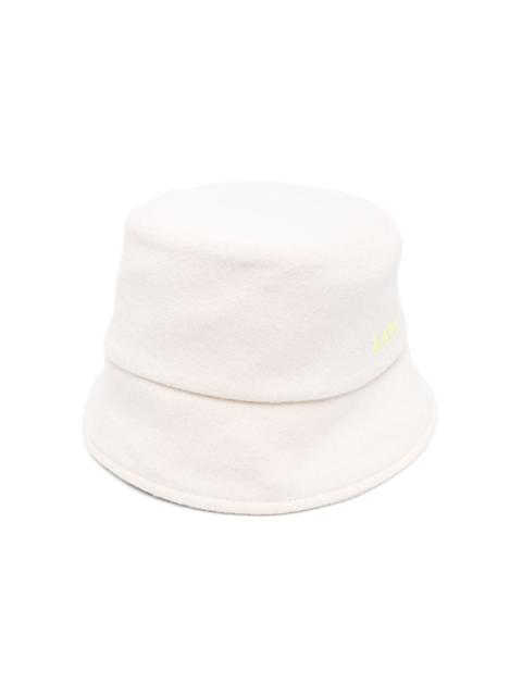 logo-embroidered wool bucket hat