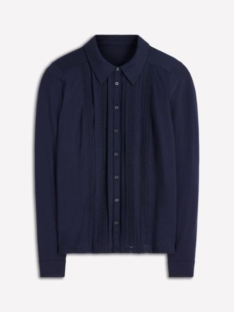 BODEN Trim Detail Jersey Shirt-Navy