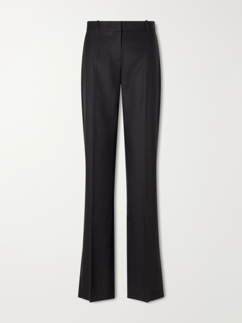 HEIRLOME Petula pleated silk-twill straight-leg pants Black