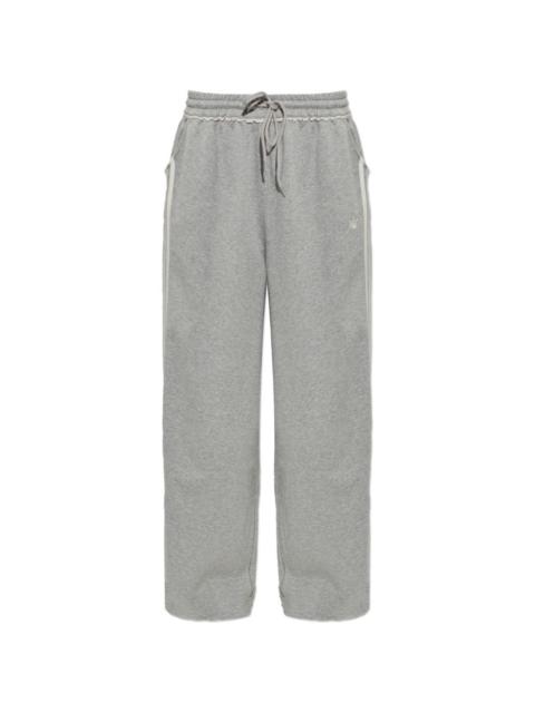 adidas logo-embroidered wide-leg track pants