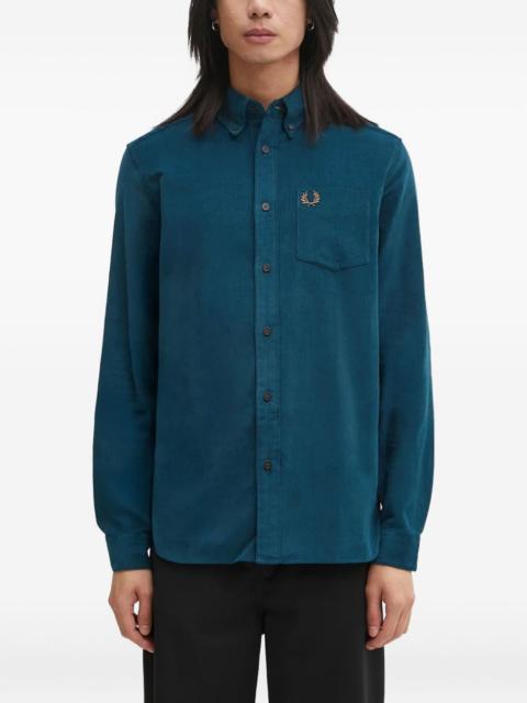 Fred Perry logo-embroidered corduroy shirt