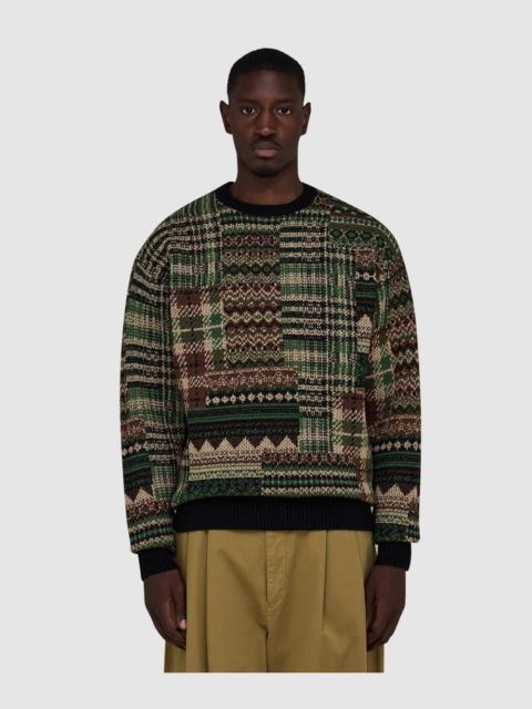 BEAMS PLUS Crew mix jacquard sweater