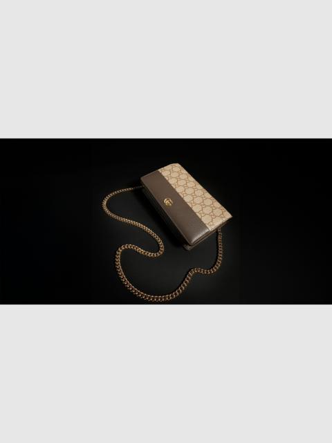 GUCCI Bi-color GG Marmont wallet on chain