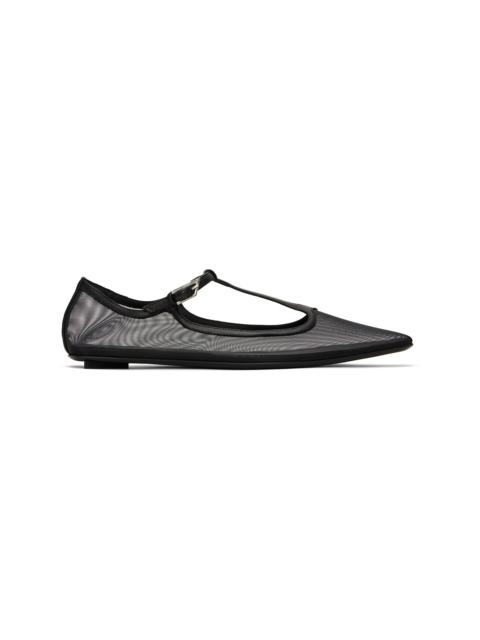 THE ATTICO Black Juno Ballerina Flats