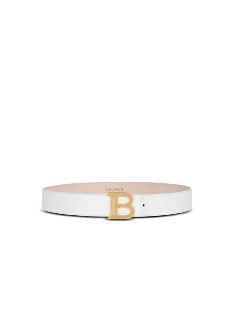 Balmain B-Belt in crocodile-embossed leather