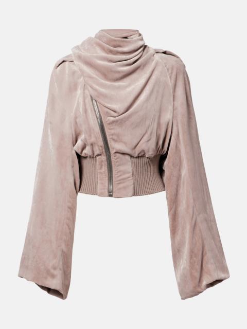 Rick Owens Scarf Flight chenille bomber jacket