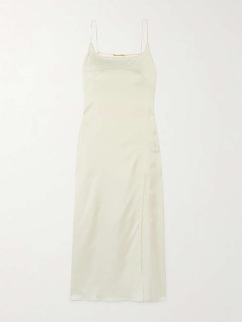 JACQUEMUS Notte embellished paneled sateen midi dress