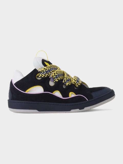 Lanvin Lanvin Leather Curb Navy Blue Light Purple