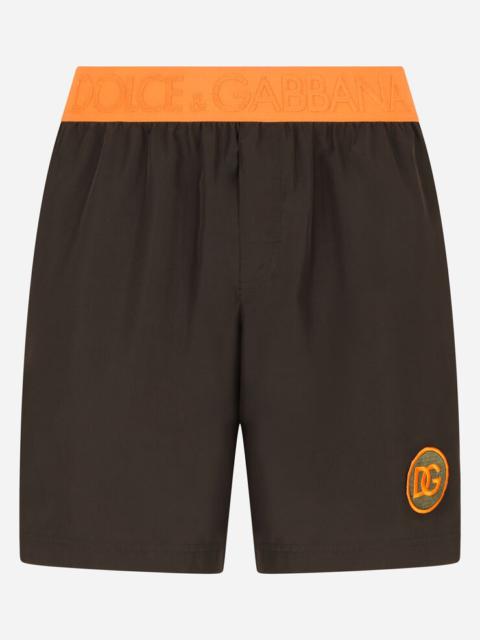 Dolce & Gabbana Mid-length swim trunks with patch