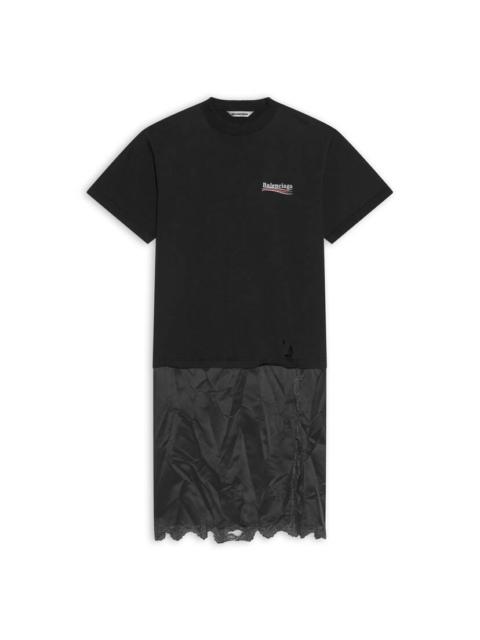 BALENCIAGA Women's Political Campaign Slip Dress T-shirt in Black
