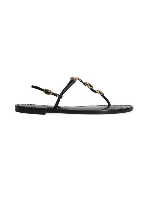 AMANU Women's The Nairobi Beaded Leather Sandals - Black