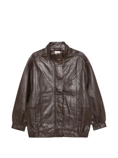 The Garment leather high-neck jacket