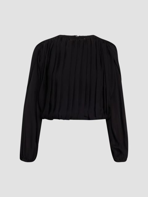 SIMKHAI Women's Frida Pleated Silk Top - Black
