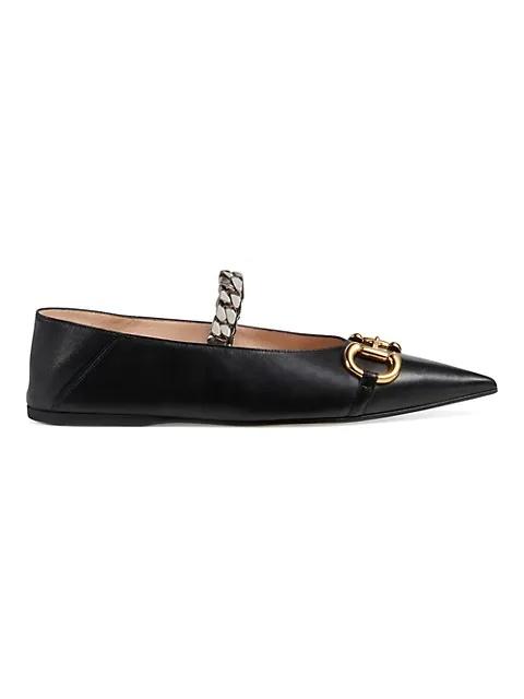 GUCCI Ballet Flats with Chain and Horsebit