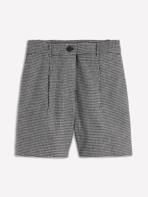 BODEN Wool Tailored Shorts-Black and Ivory Puppytooth