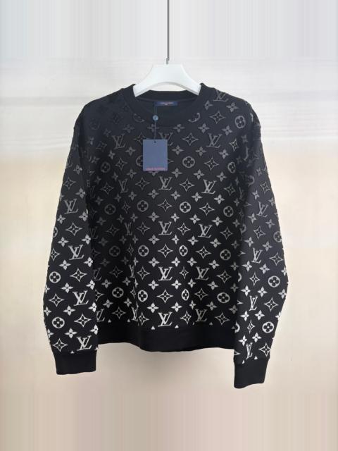 Louis Vuitton Louis Vuitton Black and White Ombré Flocked Monogram Sweatshirt