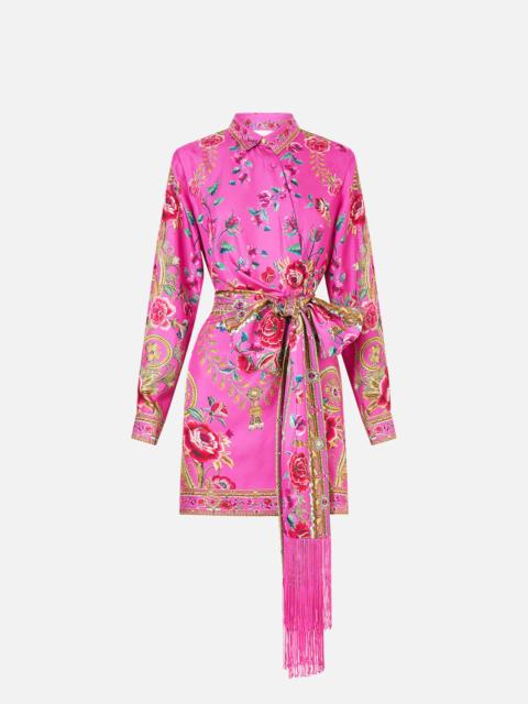 CAMILLA ASYMMETRIC SHIRT DRESS WITH TIE WAIST MATADORA FLORA