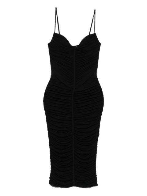 Blumarine ruched midi party dress