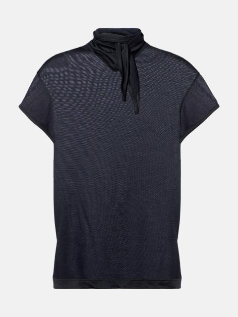 Lemaire Scarf-detail jersey top