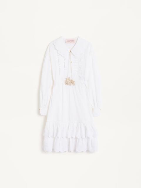 EMBROIDERED COTTON AND LINEN DRESS