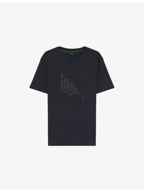 BOSS Branded-Print Short-Sleeved Stretch-Cotton T-Shirt