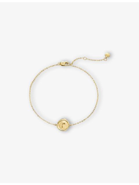 MONICA VINADER Mini Initial R Stamp 14ct Yellow-Gold Bracelet