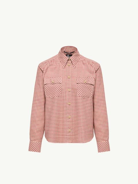 Moncler Grenoble Check Cotton Long Sleeve Shirt