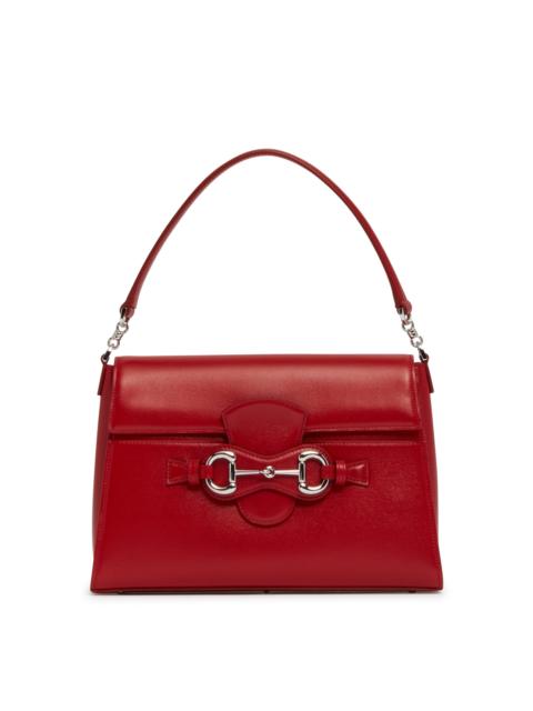 GUCCI Red Horsebit Duomo Medium Top Handle Bag