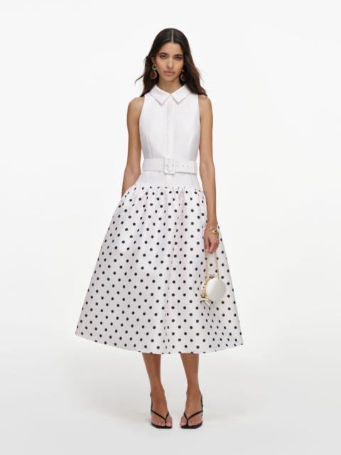 self-portrait Off White Sleeveless Polka Dot Midi Dress