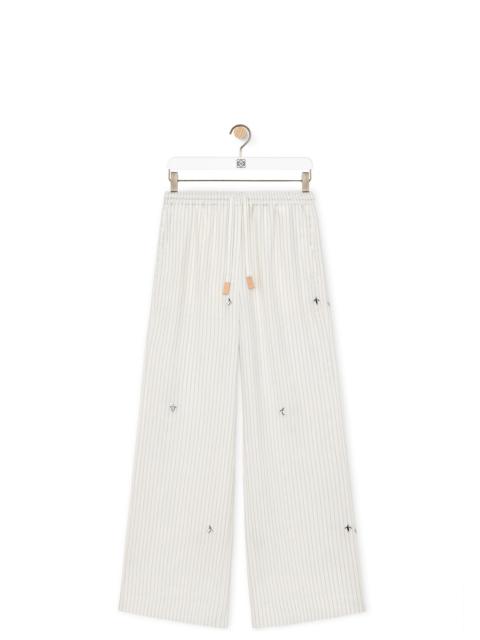 Pyjama trousers in silk and cotton
