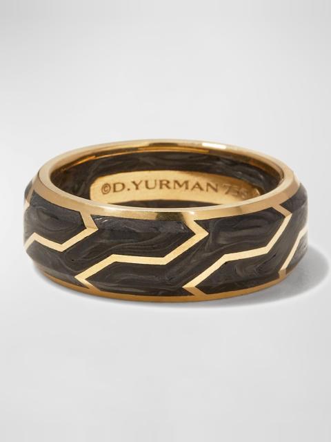 DAVID YURMAN Men's Forged Carbon Band Ring in 18K Gold, 8.5mm