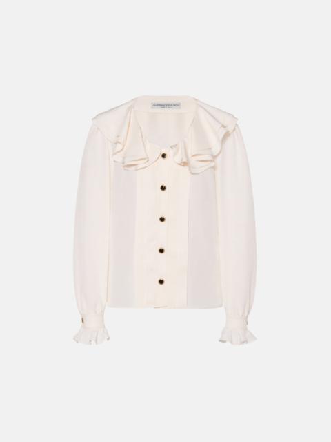 Alessandra Rich SILK BLOUSE WITH VOLANT COLLAR