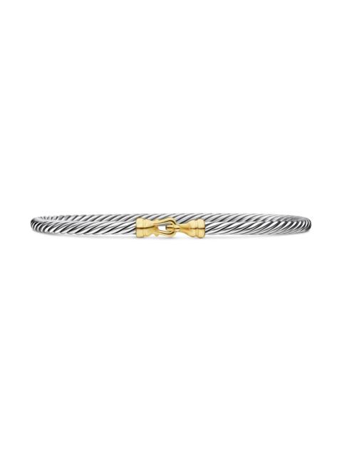 DAVID YURMAN Women's Cable Collectibles Buckle Bangle Bracelet with 18K Yellow Gold/3 mm - Gold Silver