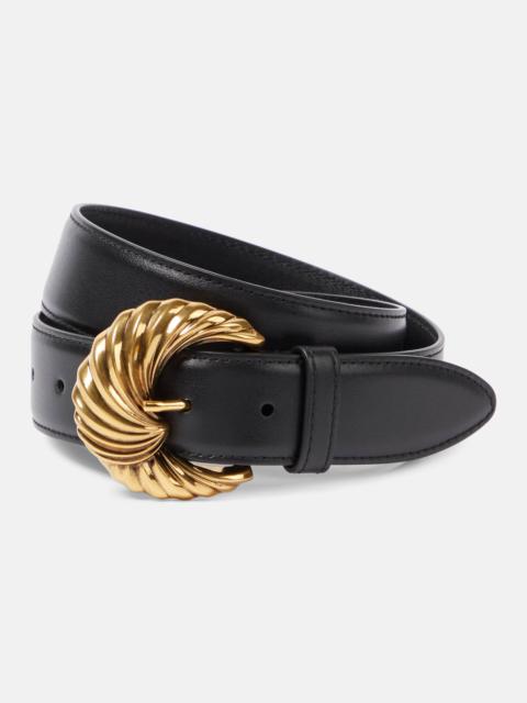 Paisley leather belt