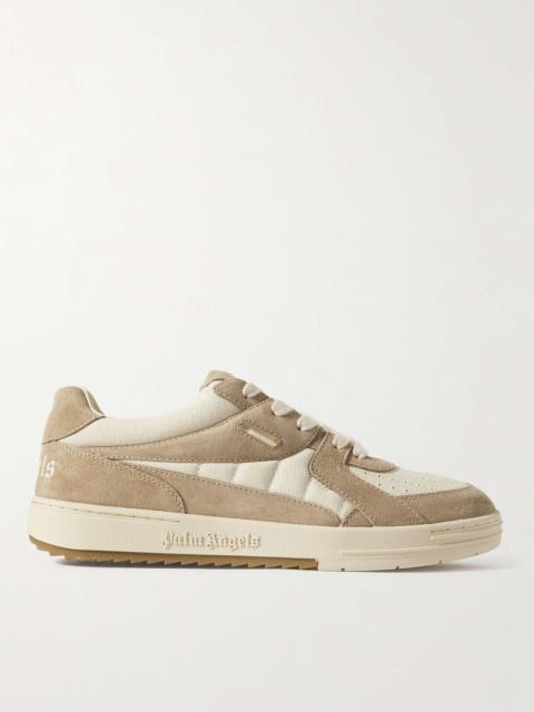 Palm Angels Palm University Suede-Trimmed Canvas Sneakers