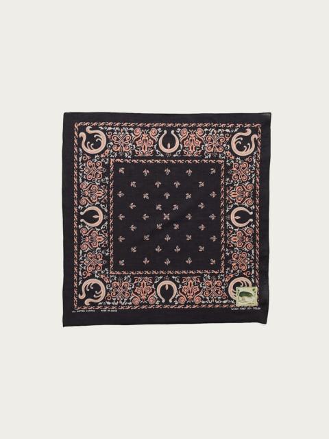 Kapital Fastcolor Selvedge Bandanna (Antler NAJA) 20x20 - Black