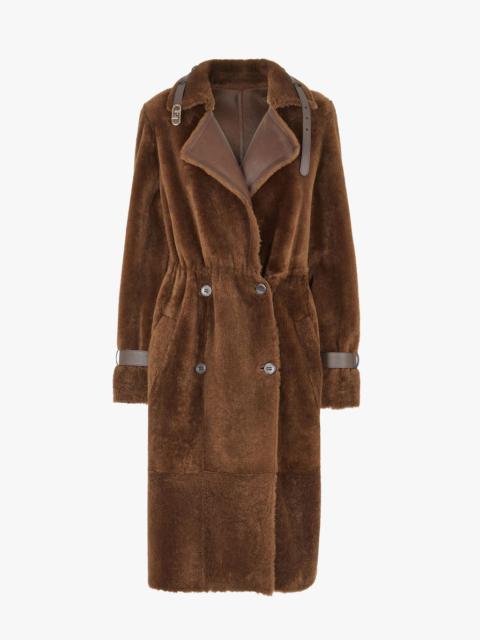 FENDI Dark brown shearling trench coat