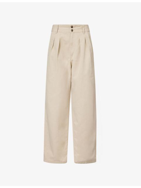 Isabel Marant Étoile Nadine Wide-Leg Cotton and Linen-Blend Trousers