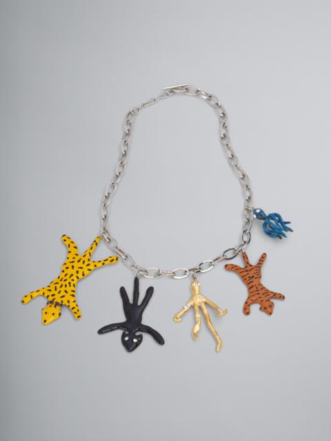 Marni METAL CAND ENAMEL JUNGLE NECKLACE