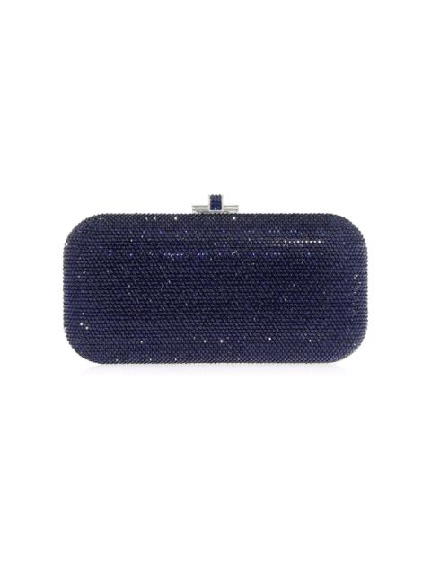 JUDITH LEIBER Long Slide Crystal Clutch blue