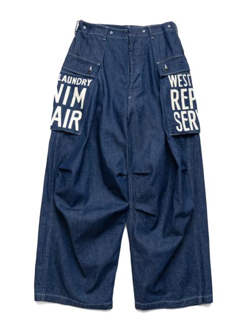Kapital 11.5oz Denim JUMBO MONKEY Pants (FACTORY REPAIR&Embroidery) - Indigo