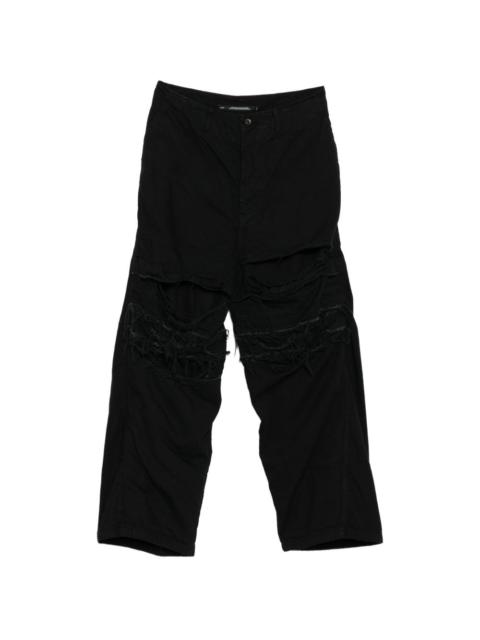 Julius distressed wide-leg jeans