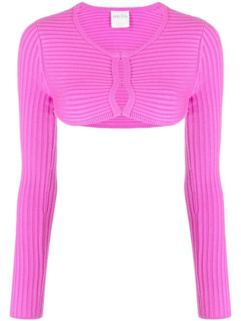 forte_forte ribbed-knit cropped top