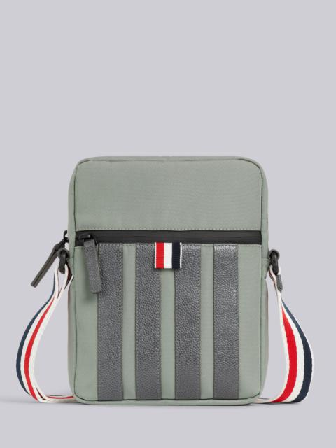 Thom Browne Medium Grey Nylon and Interlock 4-Bar Applique Crossbody Bag