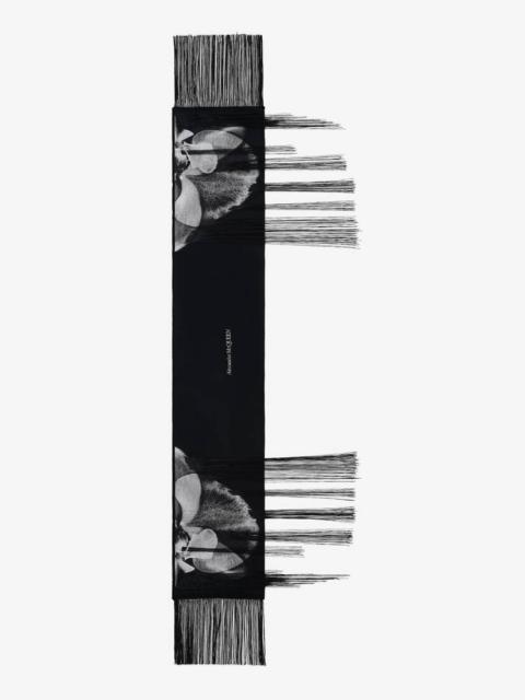 Alexander McQueen Women's Orchid Monarch Scarf in Black/ivory